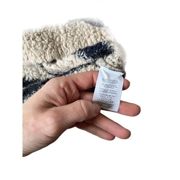 Madewell Mariner Stripe Turtleneck Sweater Size Medium Cream Navy - Picture 9 of 13